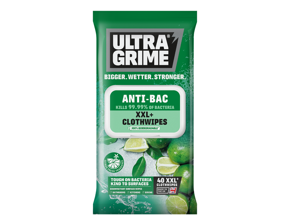 UltraGrime® Life: 5440 Anti-Bac Clothwipes 40pk Box of x6