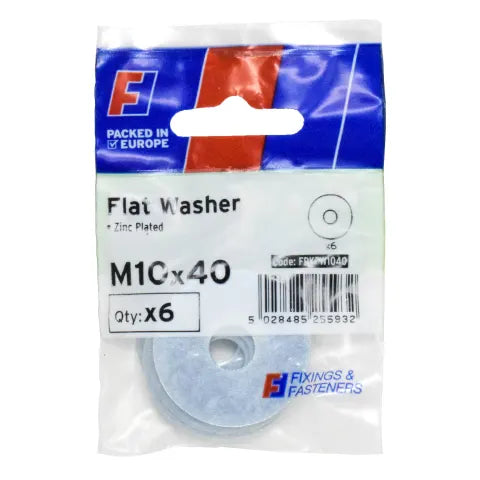 Forgefix FORFPKFW1040 Flat Washers ZP M10 x 40mm ForgePack 6