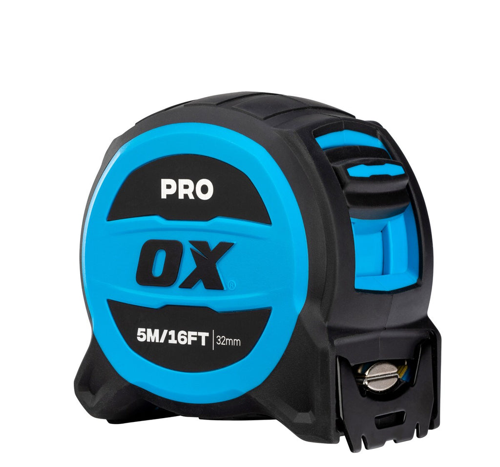OX OX-P506405 Pro 5m/16ft Tuff Blade Tape Measure - Magnetic Dual Hook & 32mm Wide Blade
