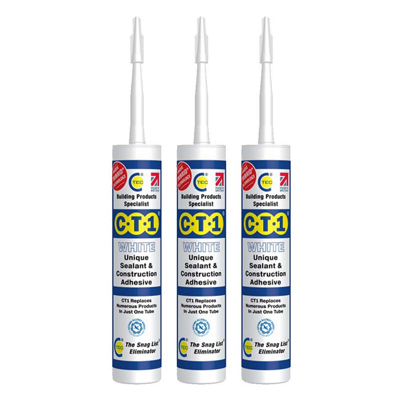CT1 White TRIBRID® Multi Purpose Sealant & Adhesive 290ml 3 pack 3x1535206