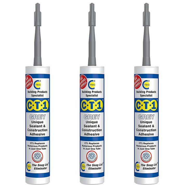 CT1 Grey TRIBRID® Multi Purpose Sealant & Adhesive 290ml 3 pack 3x1535306