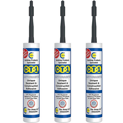 CT1 Anthracite TRIBRID® Multi Purpose Sealant & Adhesive 290ml 3 pack 3x535307