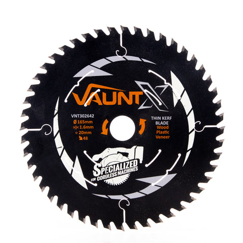 Vaunt X  X1310034 165mm x 20mm 48T TCT Circular Thin Kerf Saw Blade