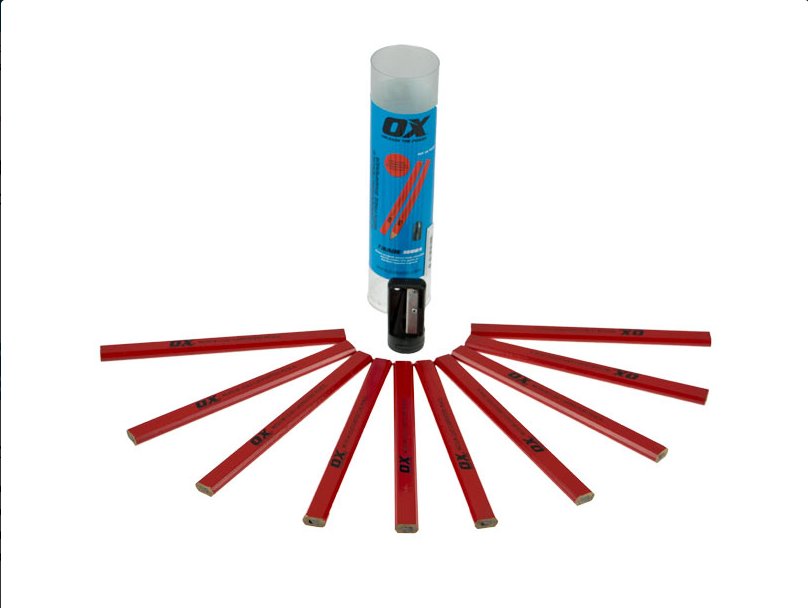 OX-T022910 Trade Medium Red Carpenters Pencils 10 pk