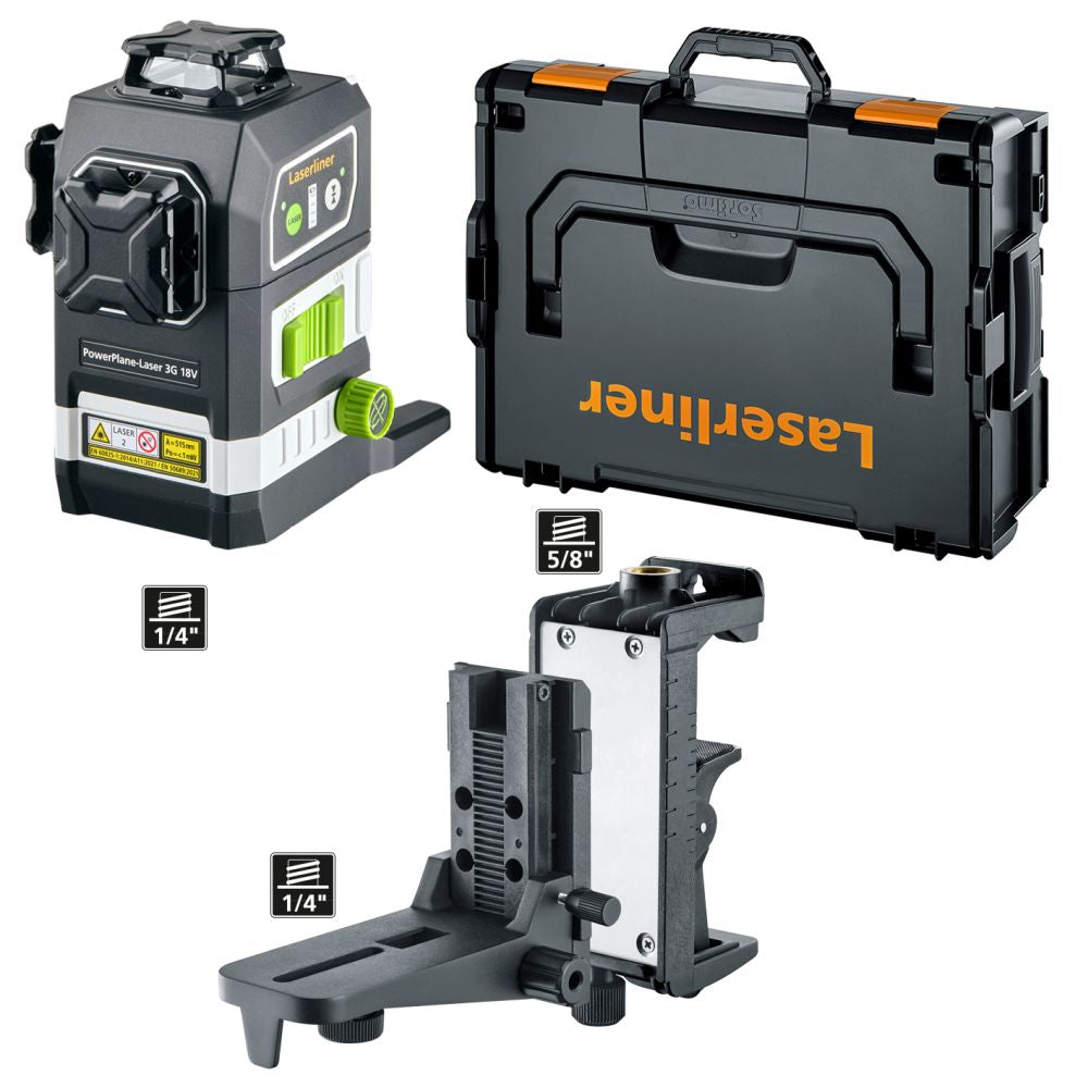 Laserliner 036.380l PowerPlane-Laser 3G 18V fits Milwaukee Makita Dewalt batteries