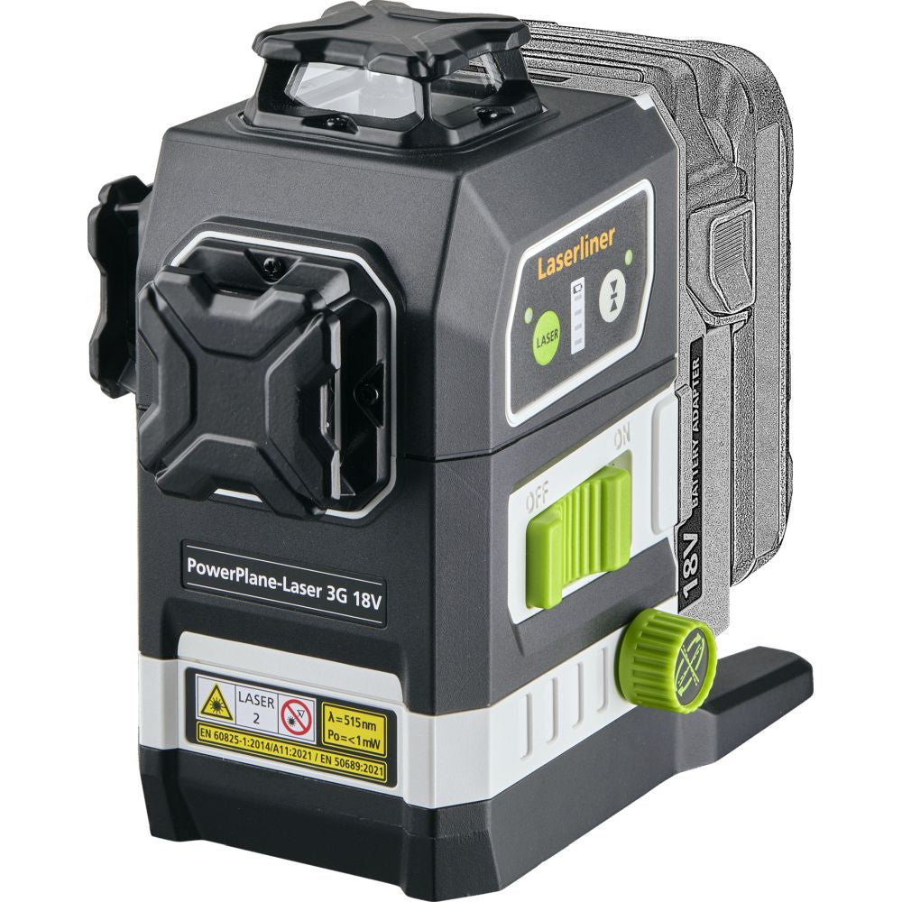 Laserliner 036.380l PowerPlane-Laser 3G 18V fits Milwaukee Makita Dewalt batteries