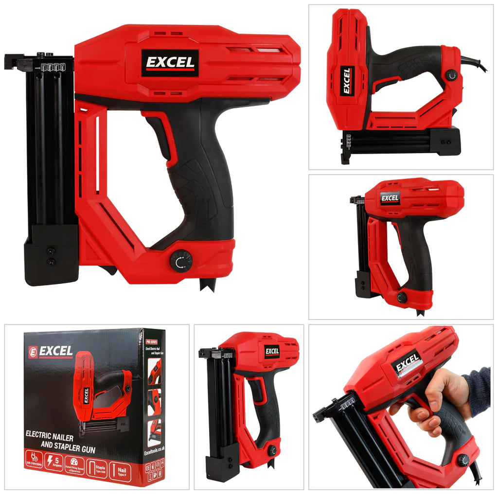 Excel 2-in-1 Electric Stapler Nailer Gun 18G Heavy Duty 240V 11061 – C ...