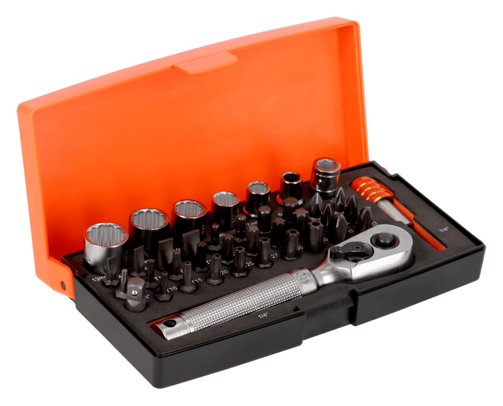Bahco S39MH 39pc 1/4" Drive Socket Set with Metric Bi-hex Profile + Bit Holder