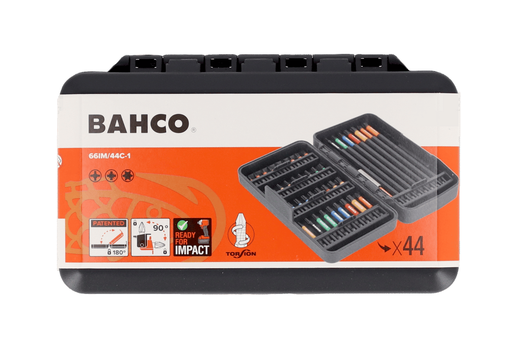 Bahco 66IM/44C-1 44pc 1/4" Impact Torsion Bit Set for Phillips/Pozidriv/TORX® Head Screws
