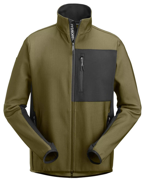 Snickers 8045 FlexiWork, Full Zip Midlayer Jacket khaki green / black