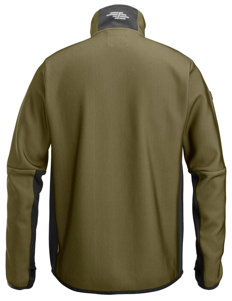 Snickers 8045 FlexiWork, Full Zip Midlayer Jacket khaki green / black