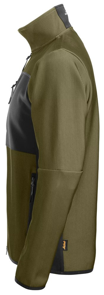 Snickers 8045 FlexiWork, Full Zip Midlayer Jacket khaki green / black