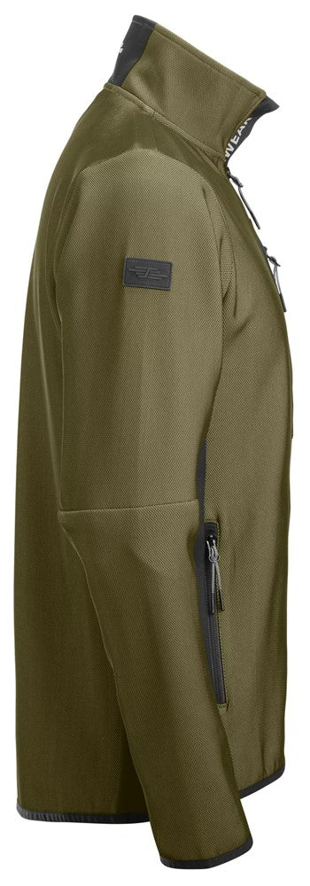 Snickers 8045 FlexiWork, Full Zip Midlayer Jacket khaki green / black