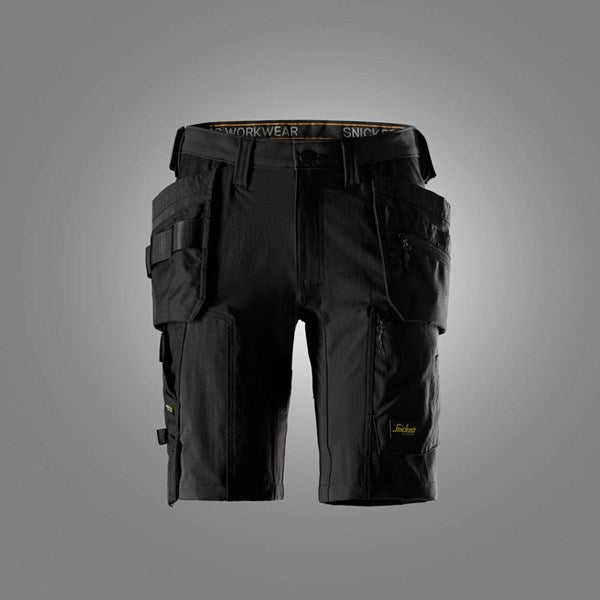 Snickers 6118 AllroundWork, Stretch Shorts Holster Pockets Black/Black 0404