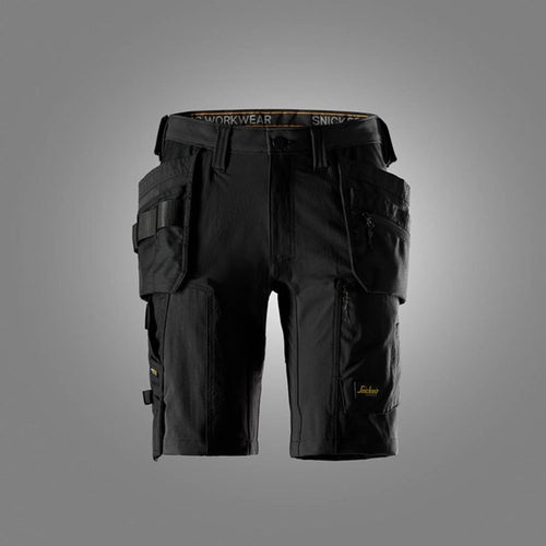 Snickers 6118 AllroundWork, Stretch Shorts Holster Pockets Black/Black 0404