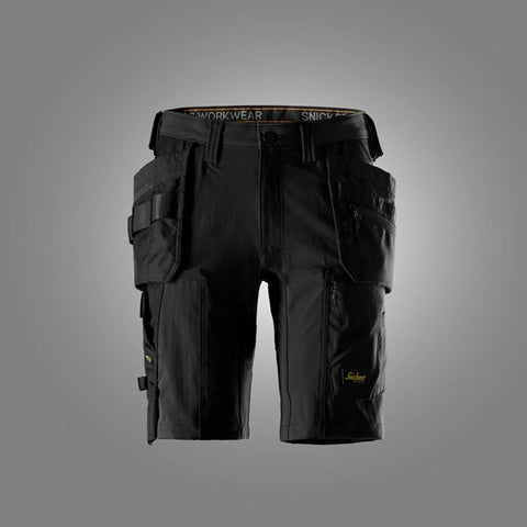 Snickers 6118 AllroundWork, Stretch Shorts Holster Pockets Black/Black 0404