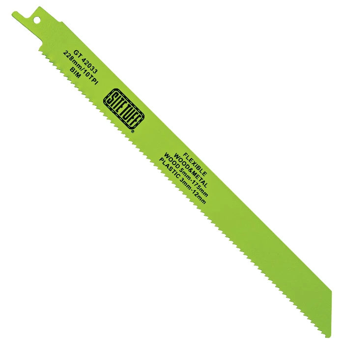 Site tuff ST-RB S1122HF 228MM 10TPI 5PK flex wood/metal recip blade GT42033