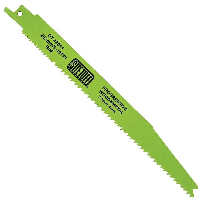 Site tuff ST-RB S3456XF 203MM 6-10TPI 5PK PROG WOOD/METAL RECIP BLADE GT42041