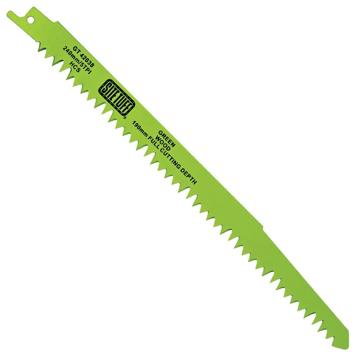 Site tuff ST-RB S1531L 240MM 5TPI 5PK GREEN WOOD RECIP BLADE GT42038