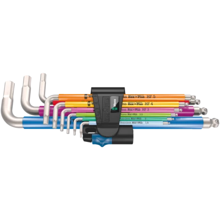Wera 3950/9 05022699001 Hex-Plus Multicolour HF Stainless 1 L-key set metric 9pc