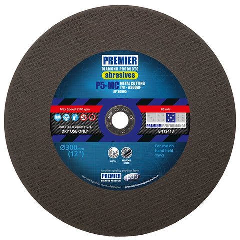 Premier diamond P5-MC 300x3.5x20 AP30095 A30QBF T41 FLAT METAL CUTTING