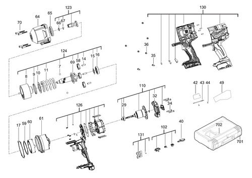 Milwaukee M18ONEFHIWF34 spare parts 4000503530