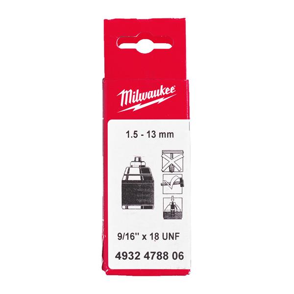 Milwaukee Keyless Chuck Universal 1.5-13 9/16x18-1pc 4932478806