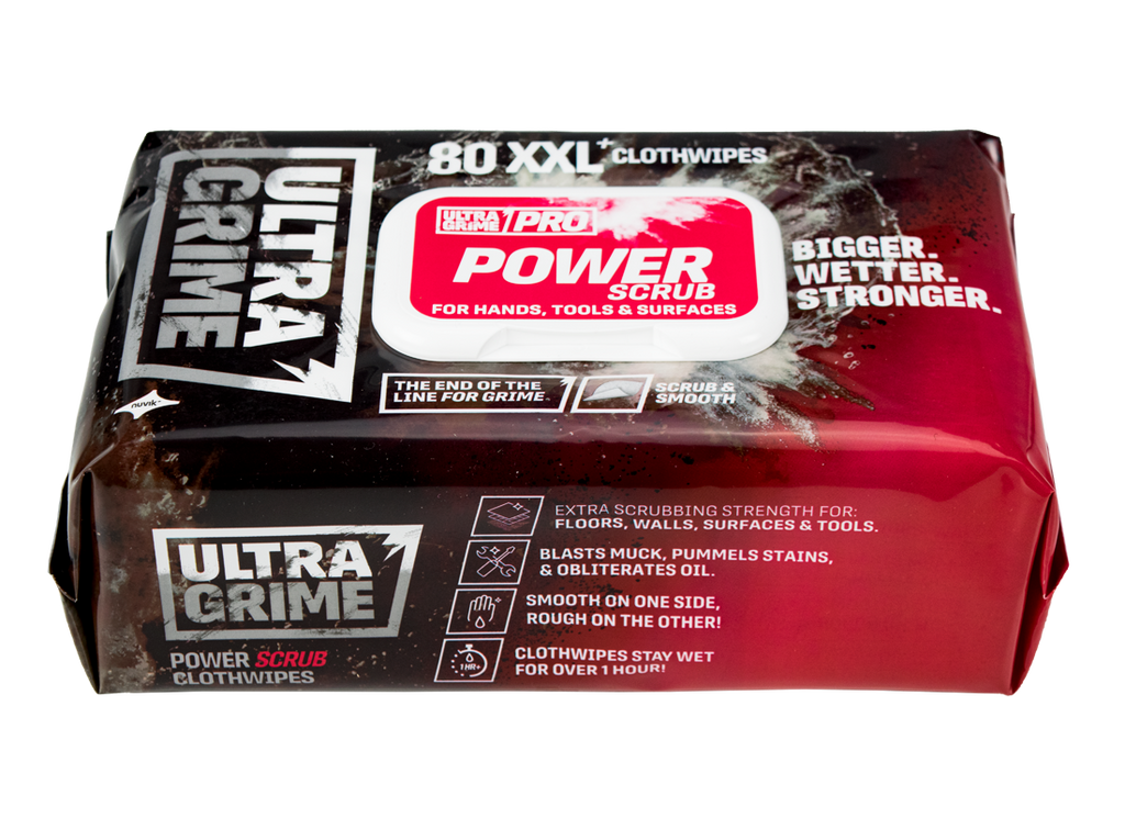UltraGrime® Pro: Power Scrub XXL Wipes 80 Pack 5920