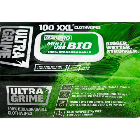 UltraGrime® Pro: XXL Multi-Use Bio Cleaning Wipes x100 Pcs 5940