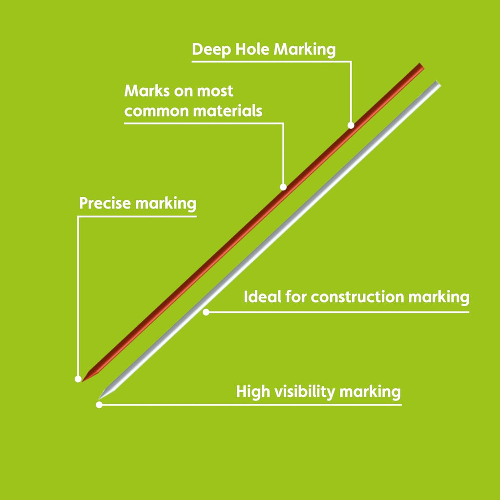 Tracer Deep Hole Pencil Alternative Leads Set - 12 x 2.8mm High-Vis Coloured Leads 6 x Red, 6 x White alp2