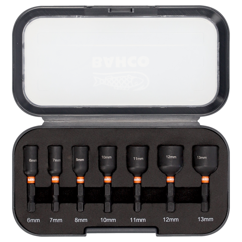 Bahco 66IM/M50S7 1/4″ Hex Magnetic Impact Torsion Nut Driver Socket Set 6-13mm