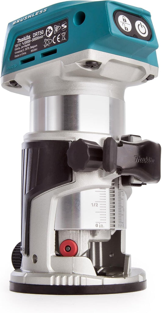 Makita DRT50ZJX3 18V LXT Brushless Router Trimmer with 4 Base Assemblies + Makpac Case