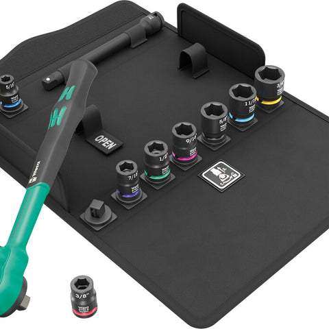 Wera 8100 SB 13 Zyklop Comfort Ratchet set, reversing lever, 3/8