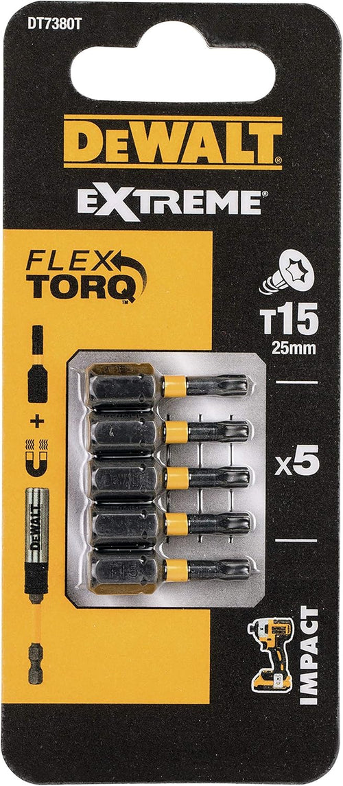 Dewalt DT7380T-QZ EXTREME FlexTORQ Bits T15 x 25mm (Pack 5)