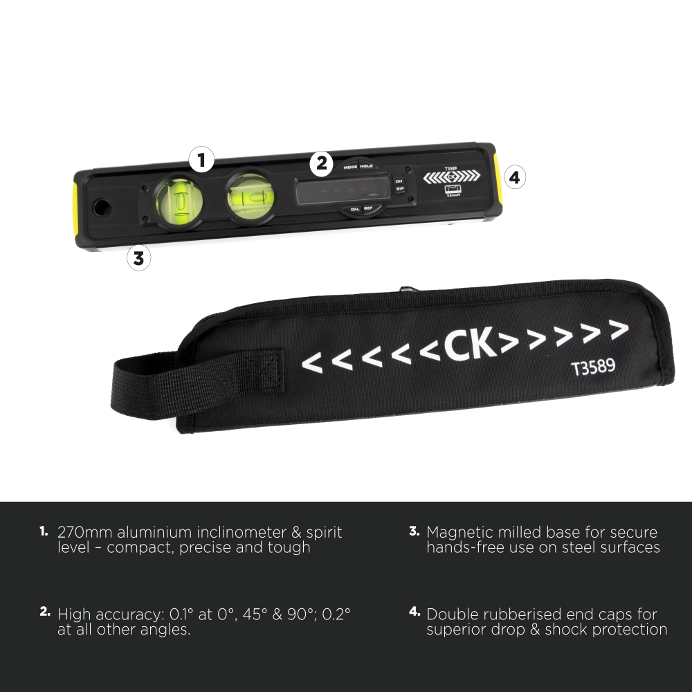 CK t3589 Digital Spirit Level – 270mm