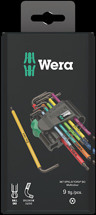 WERA 05073599001 967SPKL/9BO SB TX KEY SET T8-T40 MULTICOLOUR 9PC