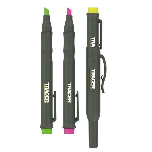 TRACER AFH-MK3-PF Fluorescent Highlighter Kit (Green, Yellow, Pink) (plastic free)