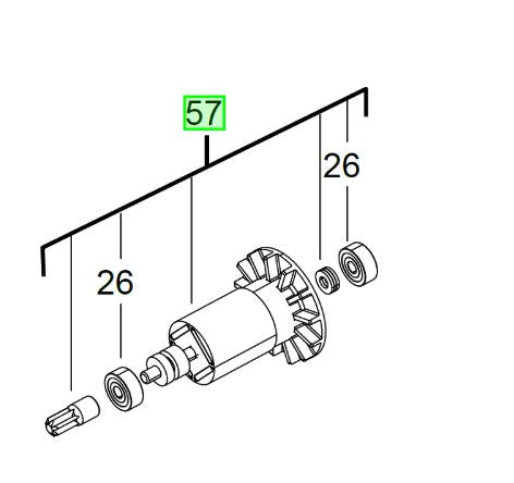 Milwaukee M12CIW38 Armature 4931435762 spare part