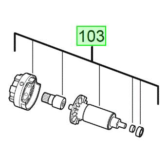 Milwaukee M12FHIR38 Armature 4931479213 spare part