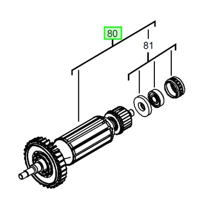 Milwaukee AG10-115 110v Armature 4931441563 spare part