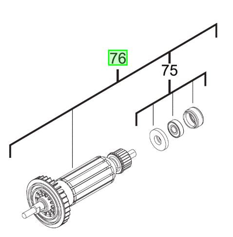Milwaukee AG800-100 Armature 240v 4931453522 spare part
