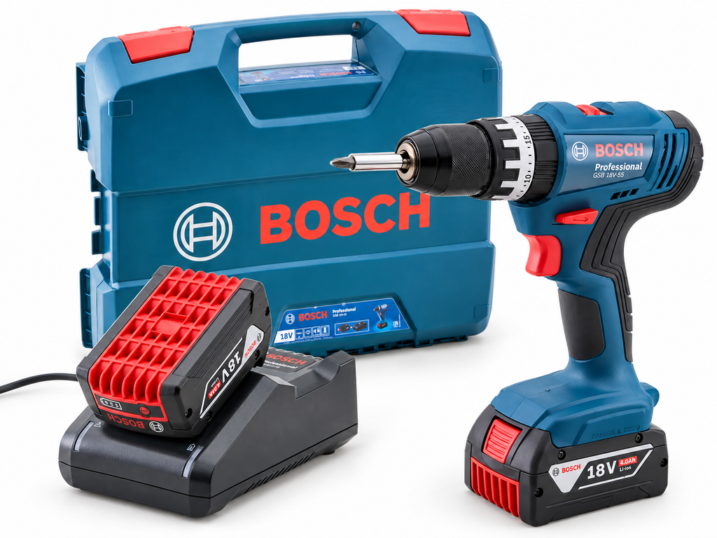 Bosch XMS26BCOMBI 18V Combi Drill with 2 x 4Ah Li-ion Batteries