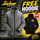 Snickers 1905 AllroundWork, Windstopper Fleece Lined Jacket steel grey + free hoodie