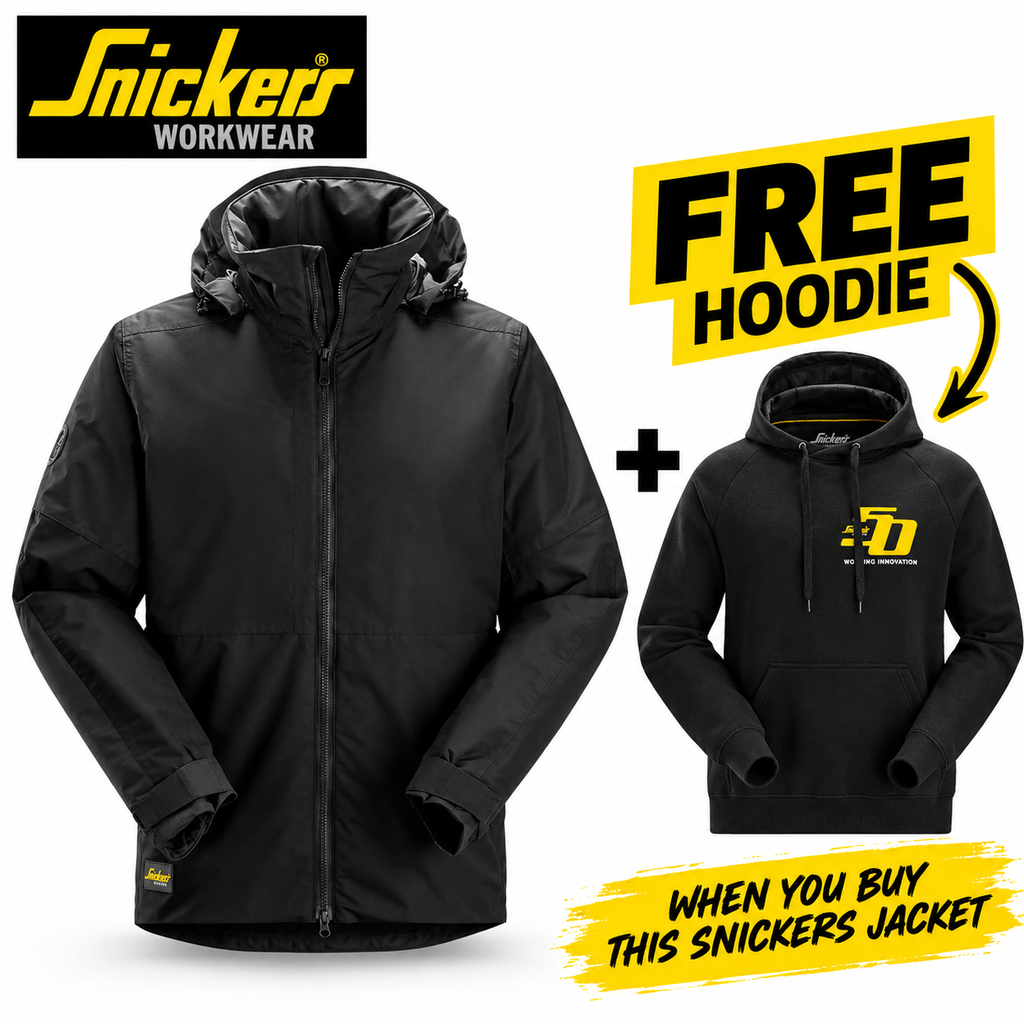 Snickers 1104 AllroundWork, Waterproof Insulated Jacket + FREE hoodie