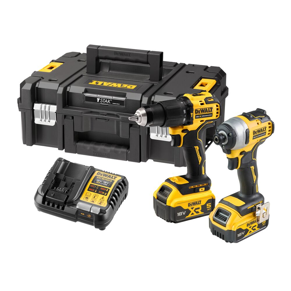 Dewalt DCK2062P2T 18V XR Brushless Twin Pack Refurb DCD709 + DCF809 2 x 5Ah