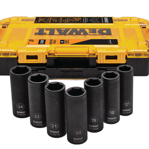 Dewalt DT70905QZ McLaren 1/2in Drive Deep Impact Socket Set, 7 pc