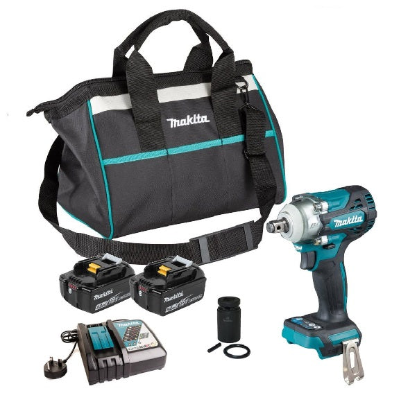 Makita DTW300TX2 18V LXT Brushless impact wrench scaffold kit 2x