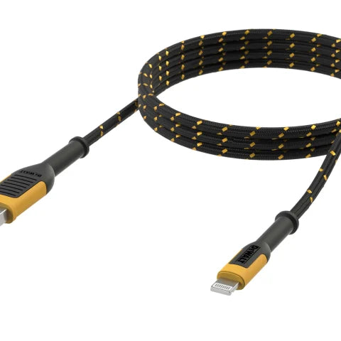 Dewalt DWT1311359 USB A to Lightning® Reinforced Charging Cable 1.2m (4ft)