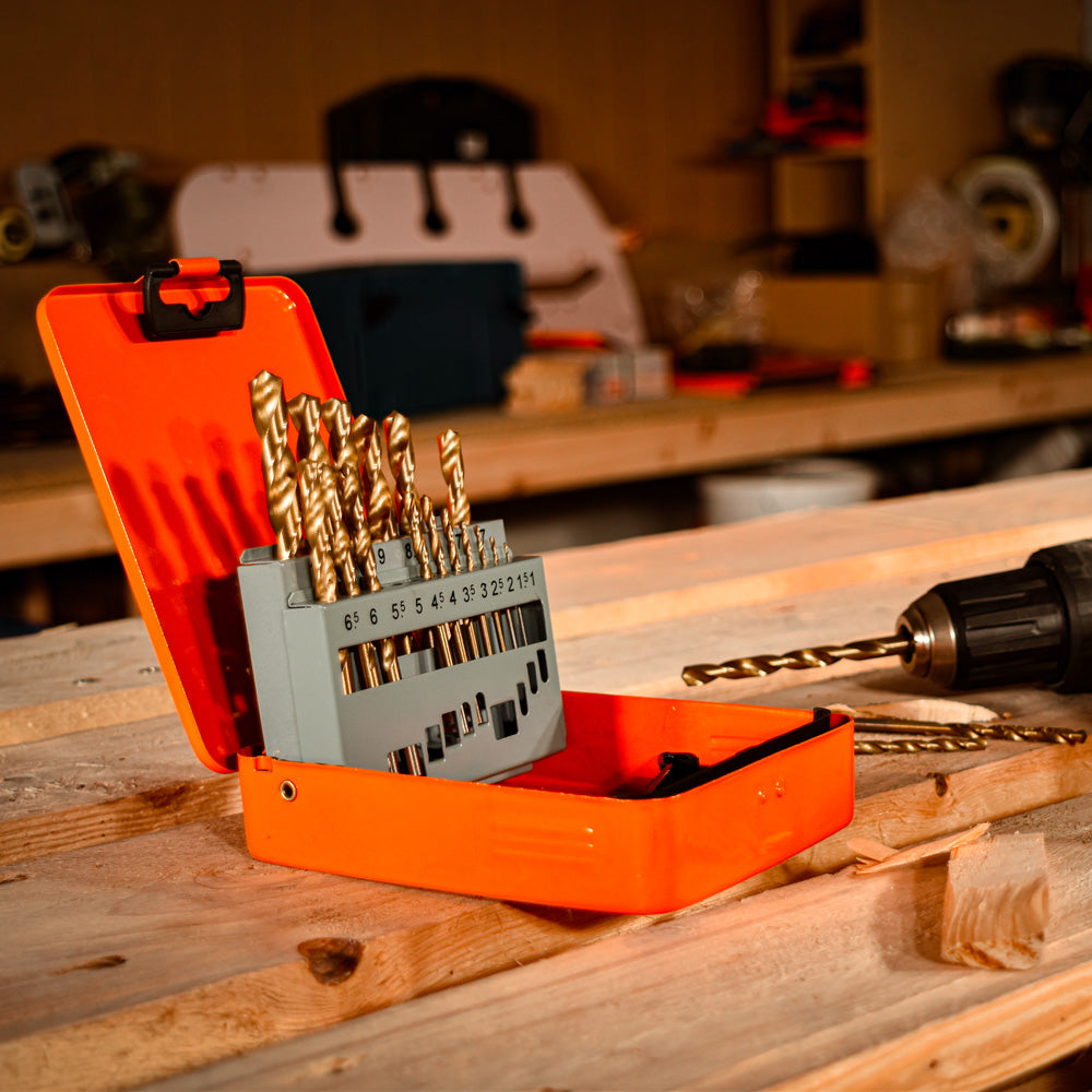 Vaunt  E1324040 Essentials HSS Titanium Coated Drill Bit Set – 19 pc