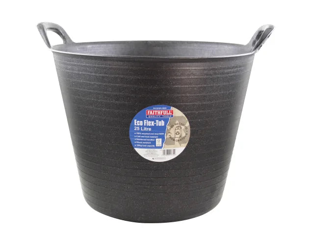Faithfull FAIECOFLXB25 Eco Flex Tub 25 litre - Recycled Black